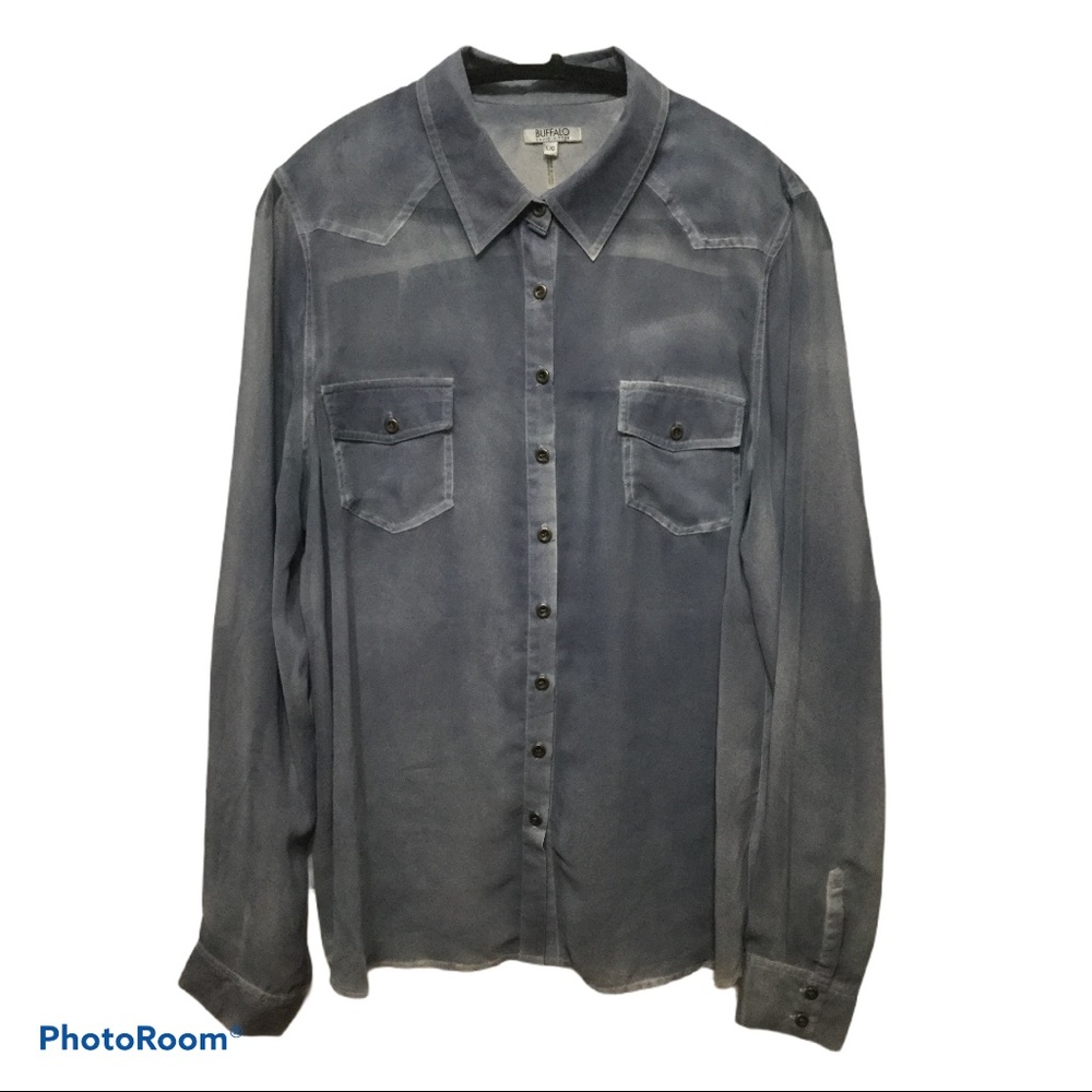 Sheer Buffalo David Bitton Western Style Blouse